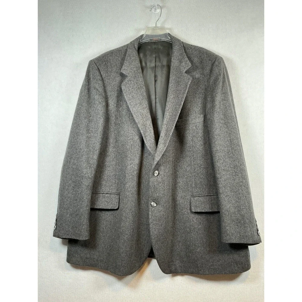 Jeremy Peters Mens Gray Camel Hair Blend Blazer Sport‎ Coat Made in USA Vintage